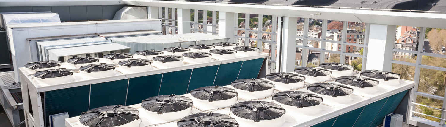 An overhead view of a commercial HVAC system.